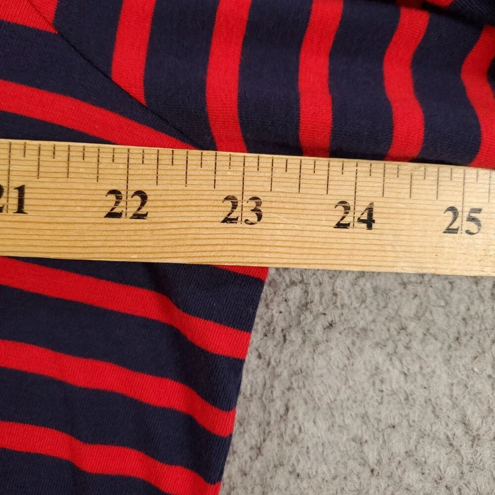 Michael Kors Lace Up Neck Dress Womens XL Shift Knit Striped Red Blue